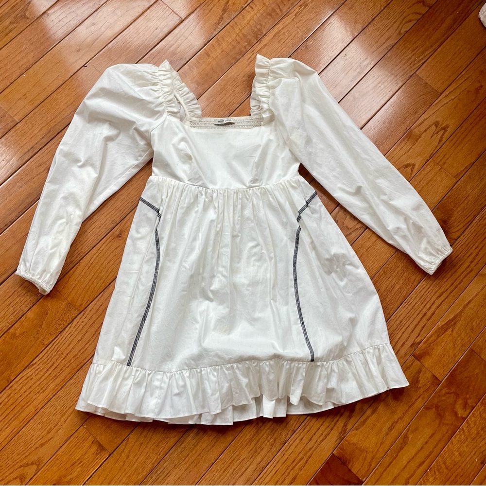 Sandy Liang White Ruffle Baby Doll Dress